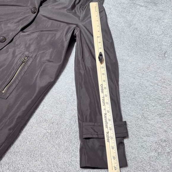 Marc New York Raincoat Jacket Womens Small Chocolate Brown Andrew Marc Hooded - Picture 12 of 14
